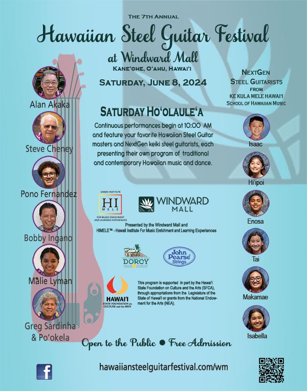 2024 Hawaiian Steel Guitar Festival at Windward Mall Poster